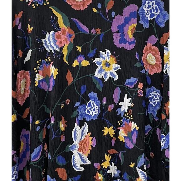 Anthropologie Medium JOVIE Floral Button Up Shirt Dolman Sleeve Colorful READ - Picture 5 of 10